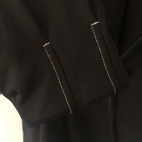 ASOS • Black Fitted Jacket with Balloon Sleeves & White Thread Trim - Picture 11 of 15